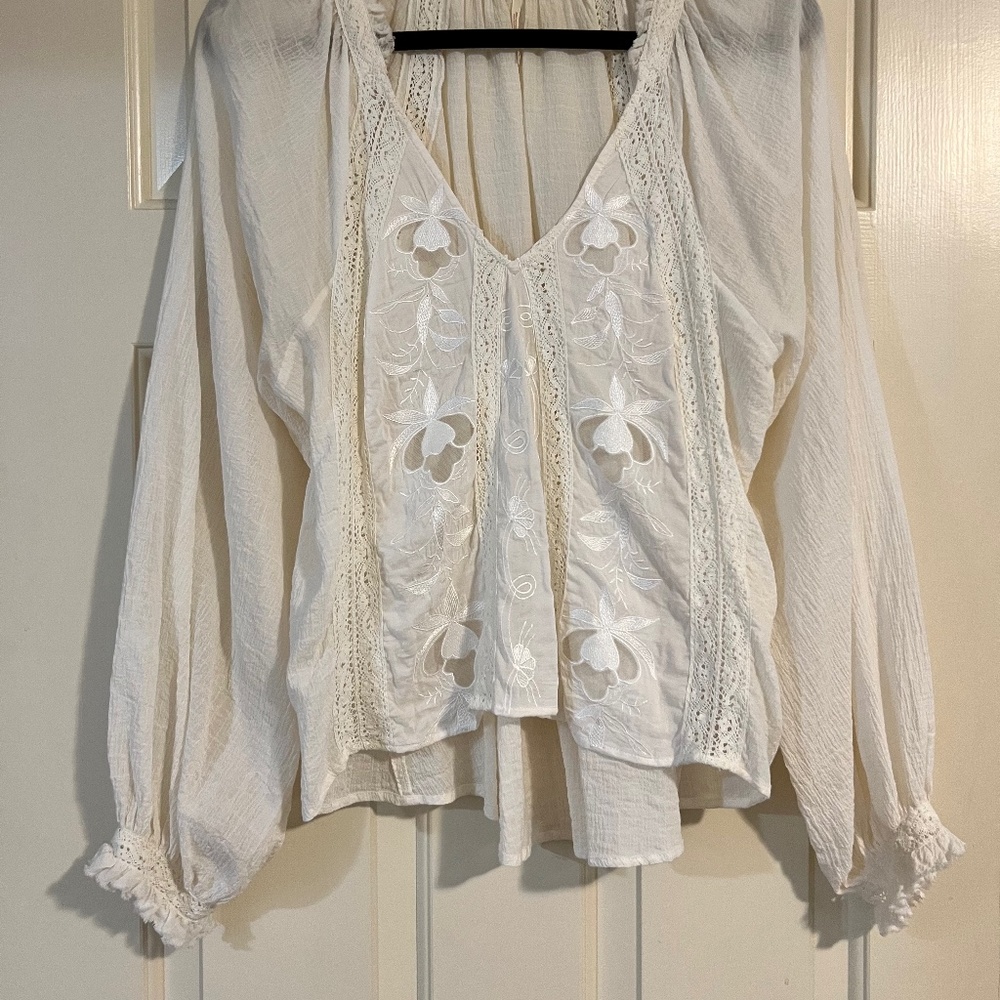 Free People Cream Blouse